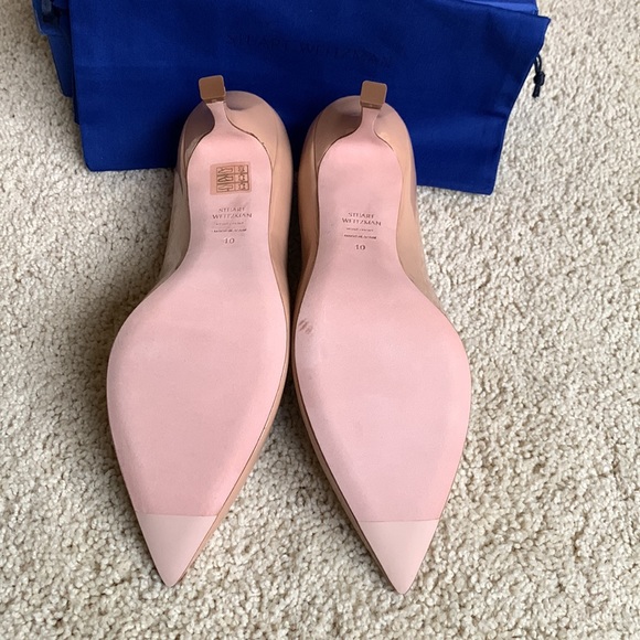 NIB Stuart Weitzman Patent Leather “Tippi” 70mm Heels, Adobe (nude) sz 10M - Picture 9 of 12